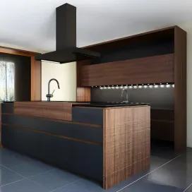 Kitchen wind cemento eta noir